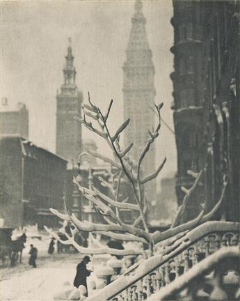 ALFRED STIEGLITZ (1864-1946) Two Towers - New York, from Camera Work Number 44. 1913.                                                            